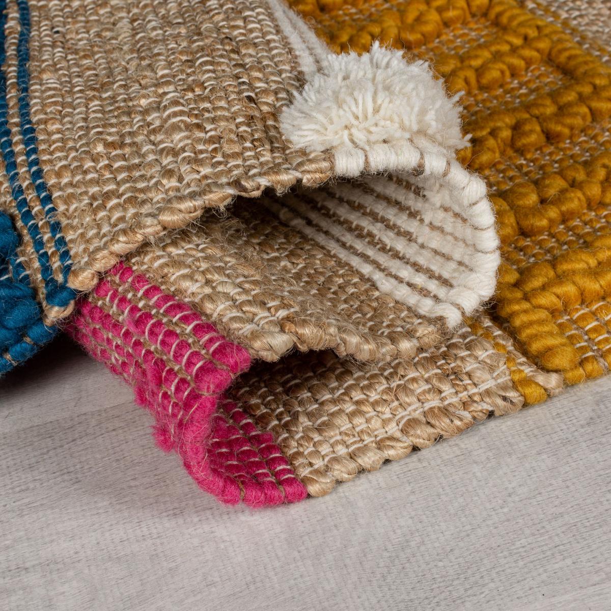 TEPPICH aus Jute handgewebt WHARFE in Bunt, geometrisch, 60 x 230 cm - Multicolor, Textil (230/60cm) - KADIMA DESIGN