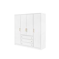 DREHTÜRENSCHRANK IRELIA 196/200/57,5 cm 4-türig Weiß - Weiß, Holzwerkstoff (196/200/57.5cm) - MASSENO