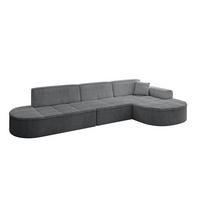 ECKSOFA Ottomane Rechts TARO-L2 - 328x171x79,5 cm Dunkelgrau - Dunkelgrau, Holzwerkstoff/Textil (328/171cm) - ALTDECOR