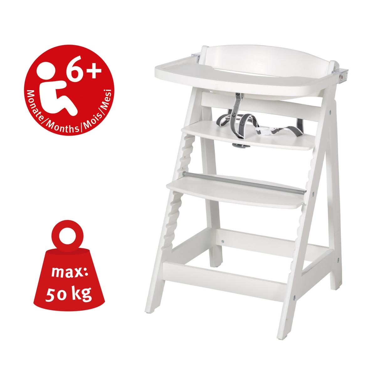KINDERHOCHSTUHL - Sit Up Fun - weiß - Weiß, Holzwerkstoff (50/80/54cm) - Roba