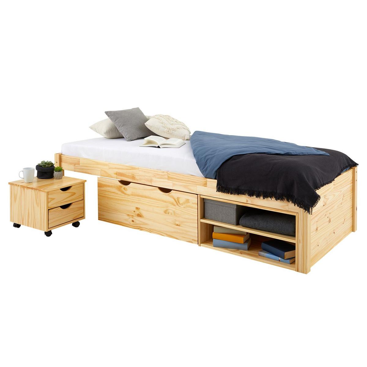SCHUBLADENBETT SABRINA 90x190 cm natur - Naturfarben, Holz (90/190cm) - IDIMEX