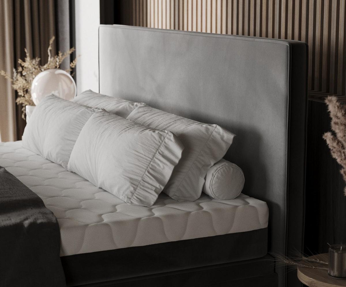 BOXBETT Zalla 160/200 cm Grau im Kronos Stoff - Schwarz/Grau, Holz/Holzwerkstoff (160/200cm) - AltaBeds