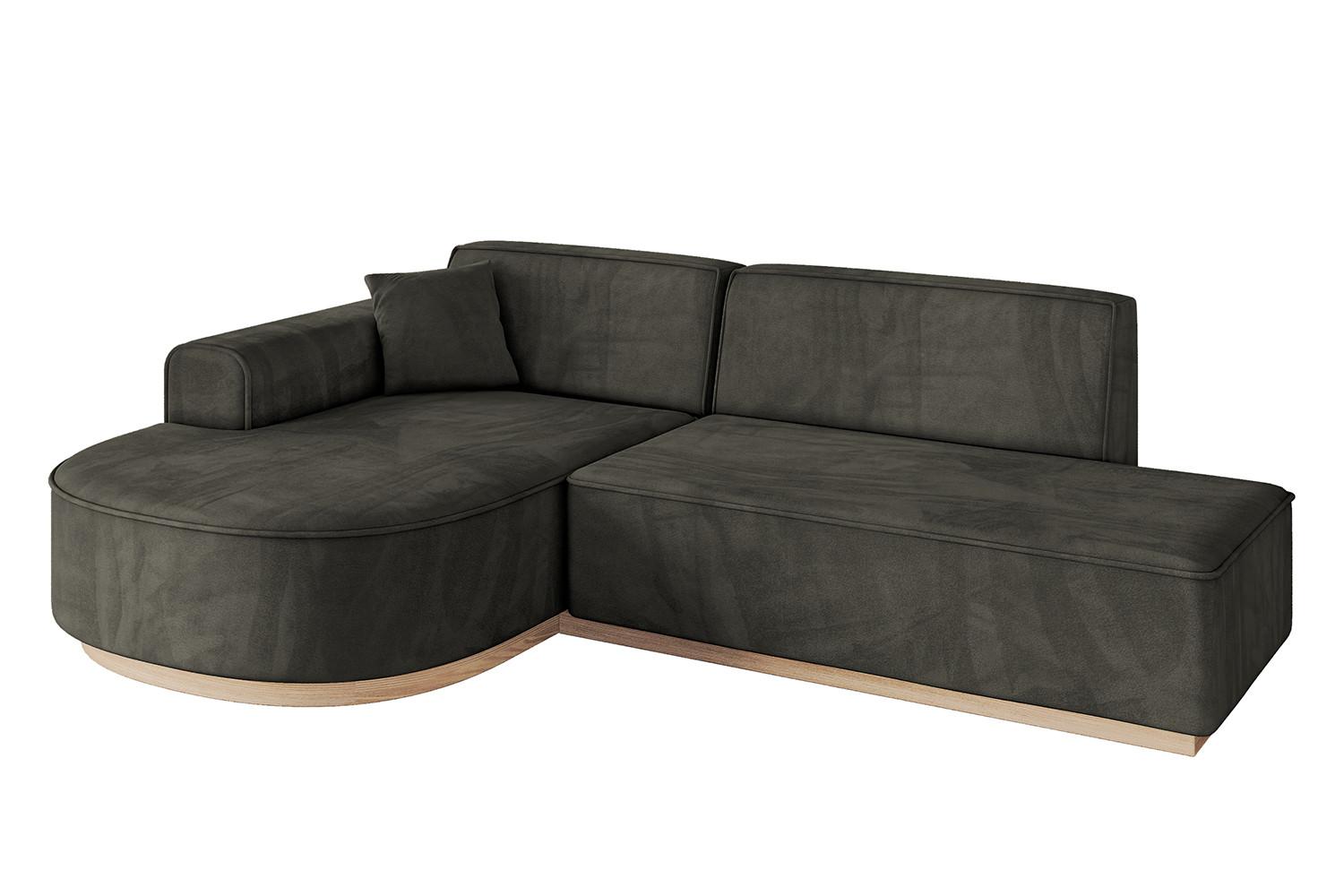 ECKSOFA Ottomane Links ARRIO-L1 - 243x171x83 cm Schwarz - Schwarz, Holzwerkstoff/Textil (243/171cm) - ALTDECOR