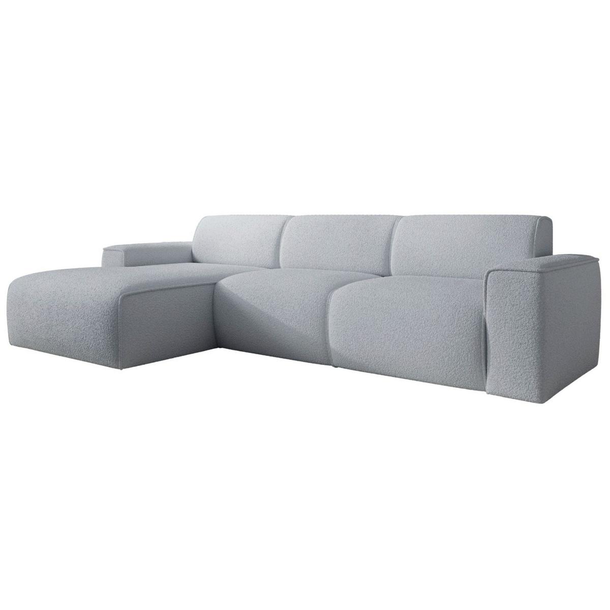 ECKSOFA Bouvi Hellgrau links - Hellgrau/Schwarz, Kunststoff/Textil (310/165cm) - Selsey