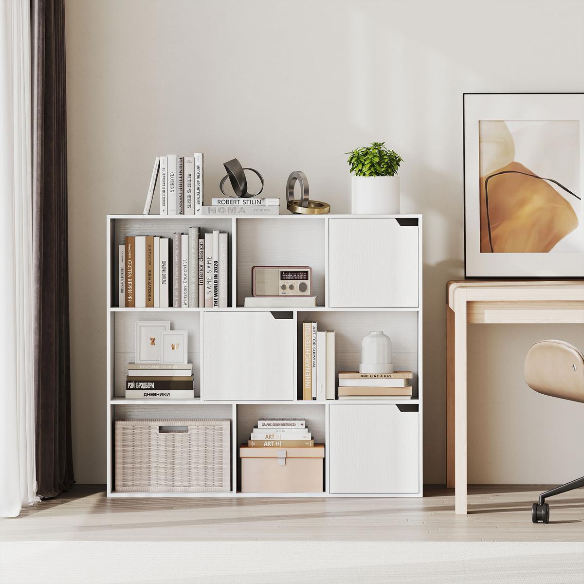 BÜCHERREGAL Spanplatte Weiß - Weiß, Holzwerkstoff (106/95/24cm) - HOMCOM