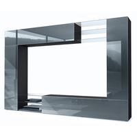 WOHNWAND Mirage Front in Grau Hochglanz - Grau, Holzwerkstoff (262/182.5/39cm) - Vladon