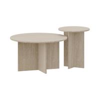 BEISTELLTISCH-SET 2 TLG. Verummetka - Beige, Holzwerkstoff (40/40/49cm) - [en.casa]