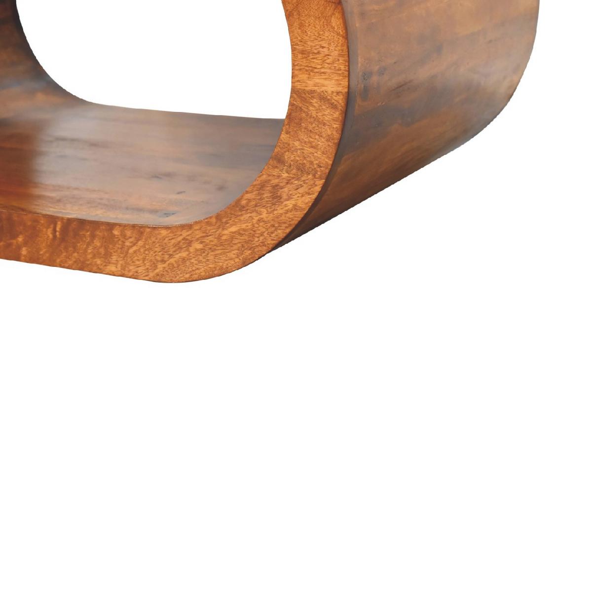 COUCHTISCH Massivholz Amaya, Offenes Fach, Dunkelbraun - Dunkelbraun/Messingfarben, Holz/Metall (50/80/40cm) - Artisan Furniture