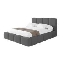 POLSTERBETT mit Bettkasten und Lattenrost mit Kopfteil, Boxbett ohne Matratze, mit Stauraum - NATA 140x200 Grau - Grau, Holzwerkstoff/Textil (140/200cm) - ALTDECOR