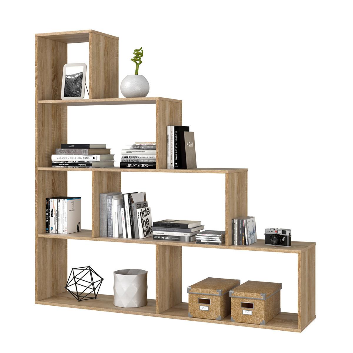 TREPPENREGAL 6 Fächer klum 29/145/145 cm - Eichefarben, Holzwerkstoff (145/145/29cm) - Calicosy