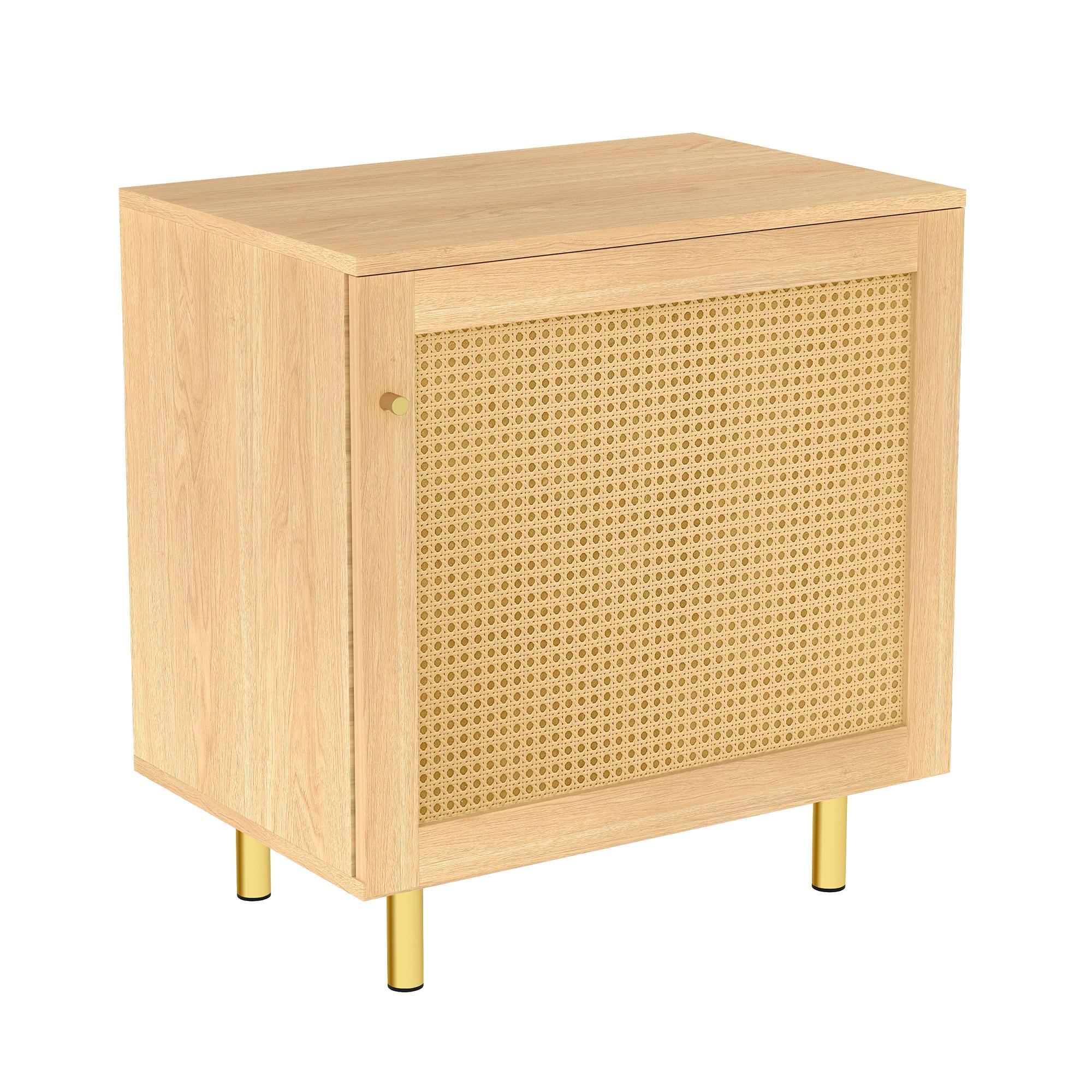 SIDEBOARD rattan natur 60cm 1 tür kompakt - Naturfarben, Holzwerkstoff (60/63/40cm) - Urban Meuble