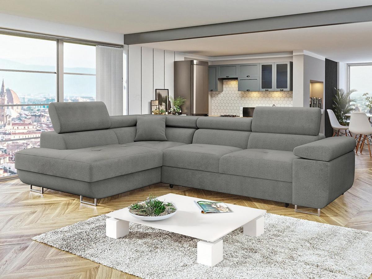 ECKSOFA Torezio, Seite: Links - Dunkelgrau, Holz/Textil (274/203cm) - MIRJAN24