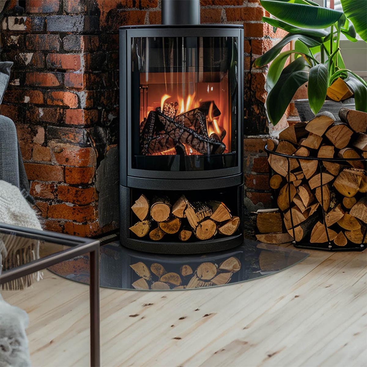 GLASPLATTE für Kamin 100x100 cm - Dunkelblau, Glas (100/100/0.4cm) - TULUP