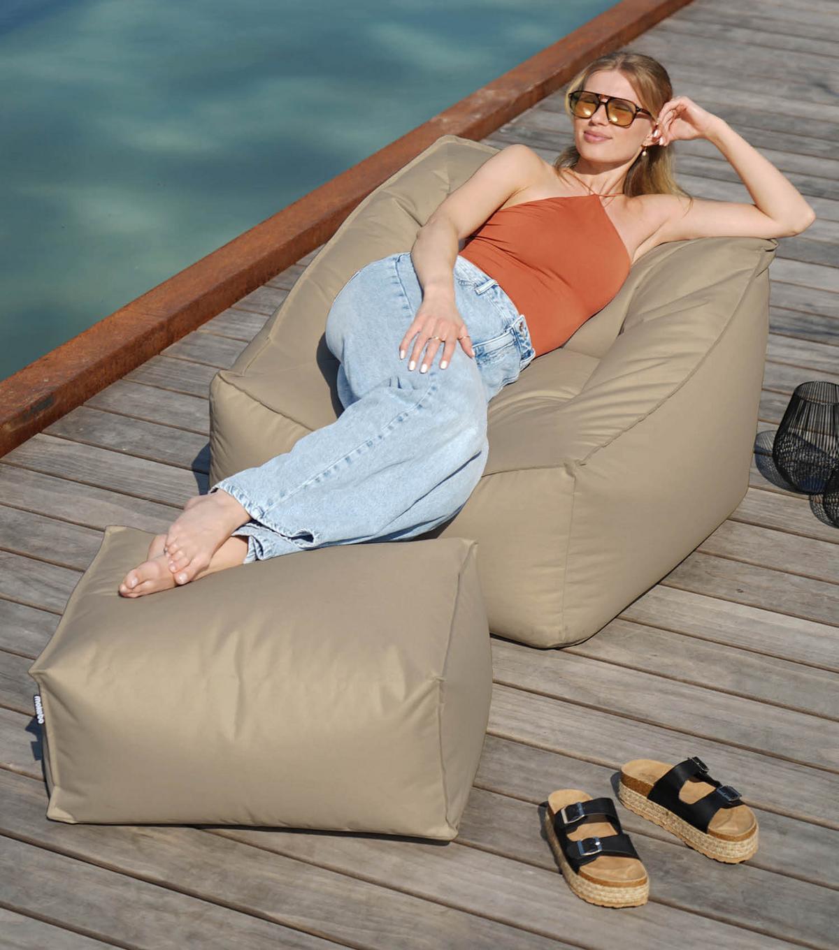 OUTDOOR SITZSACK Der Sunnyboy - Beige, Textil (80/60/83cm) - Mokebo