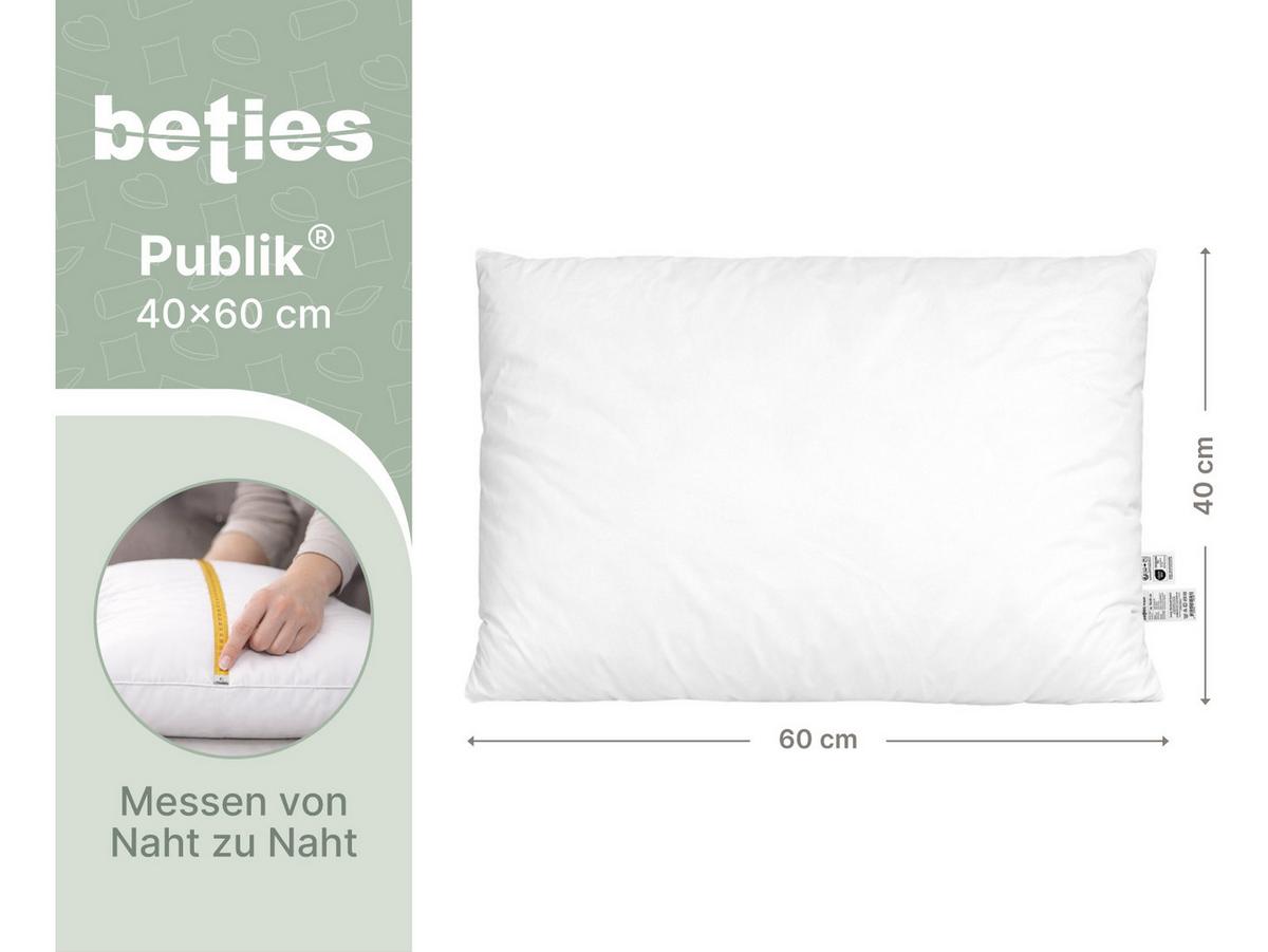 FEDERKISSEN Publik 40/60 cm - Creme, Textil (40/60cm) - beties Heimtextil