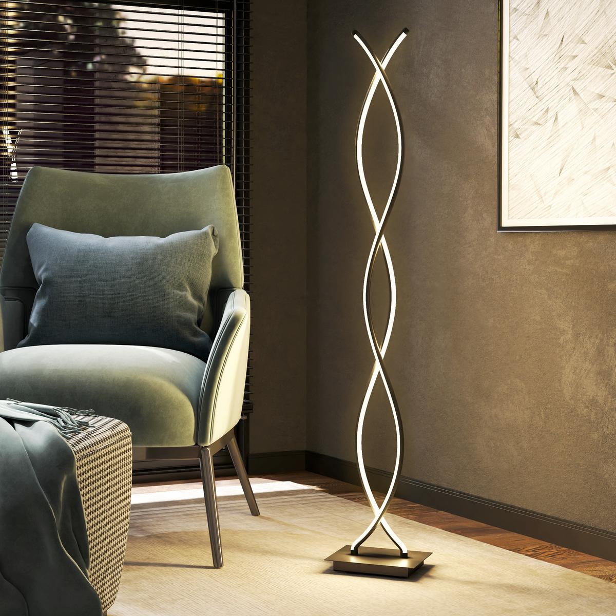 STEHLAMPE Aluminium Schwarz - Schwarz, Metall (25/20/144cm) - HOMCOM