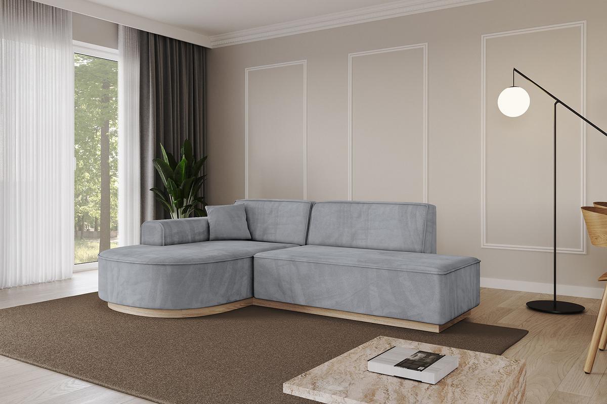 ECKSOFA Ottomane Links ARRIO-L1 - 243x171x83 cm Hellgrau - Grau, Holzwerkstoff/Textil (243/171cm) - ALTDECOR
