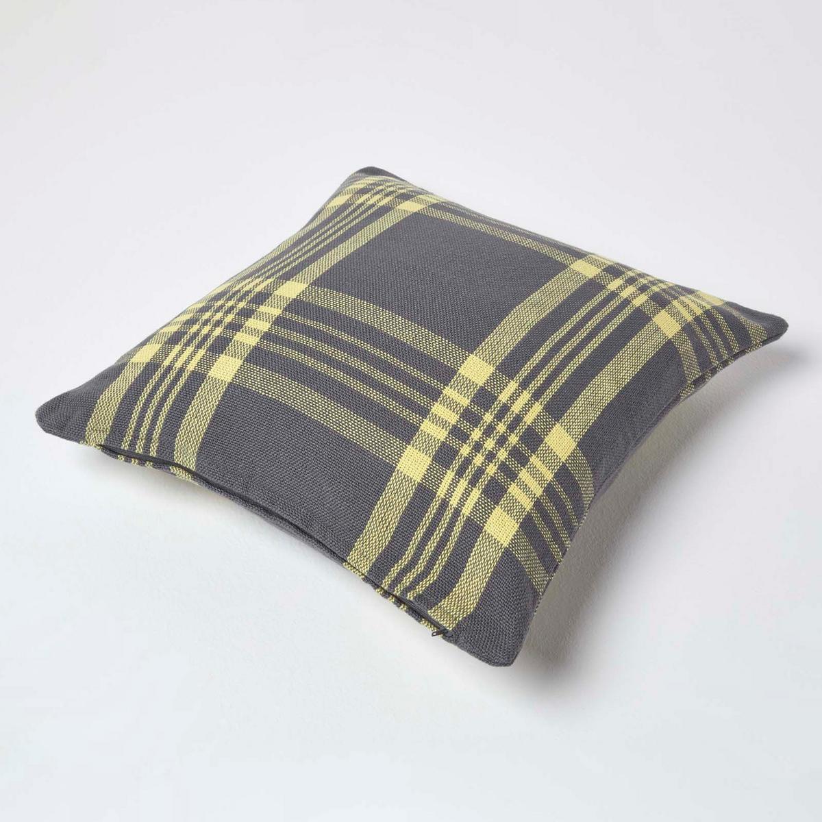 KISSENHÜLLE Schottenkaro 45/45 cm - Grau, Textil (45/45cm) - Homescapes