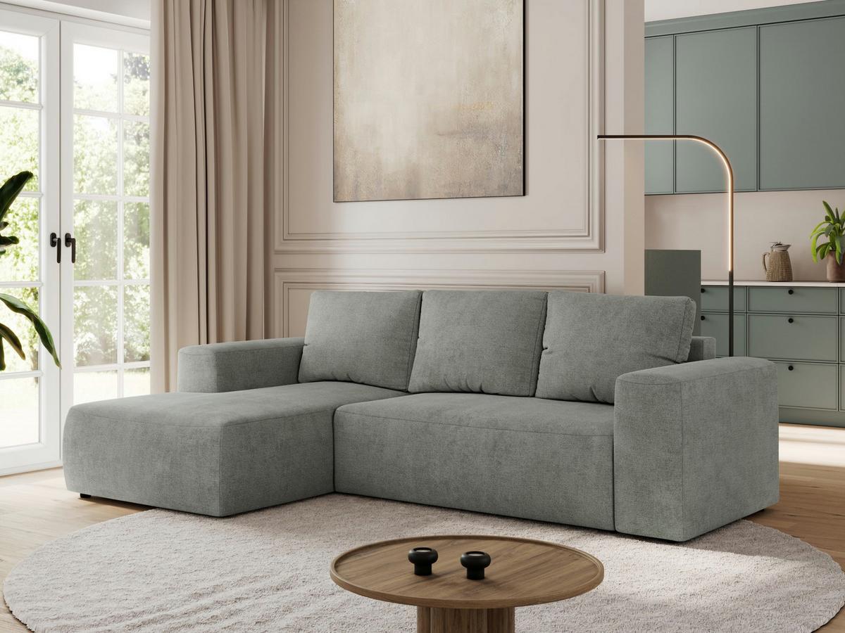 ECKSOFA TRENTINO L Grau Stukture - Links - Schwarz/Grau, Kunststoff/Textil (266/164cm) - MKS