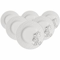 FRÜHSTÜCKS-/DESSERTTELLER Manufacture Rock blanc Mickey Mouse weiß ø 21,7 cm 6er Set - Weiß, Keramik (21.7cm) - Villeroy & Boch