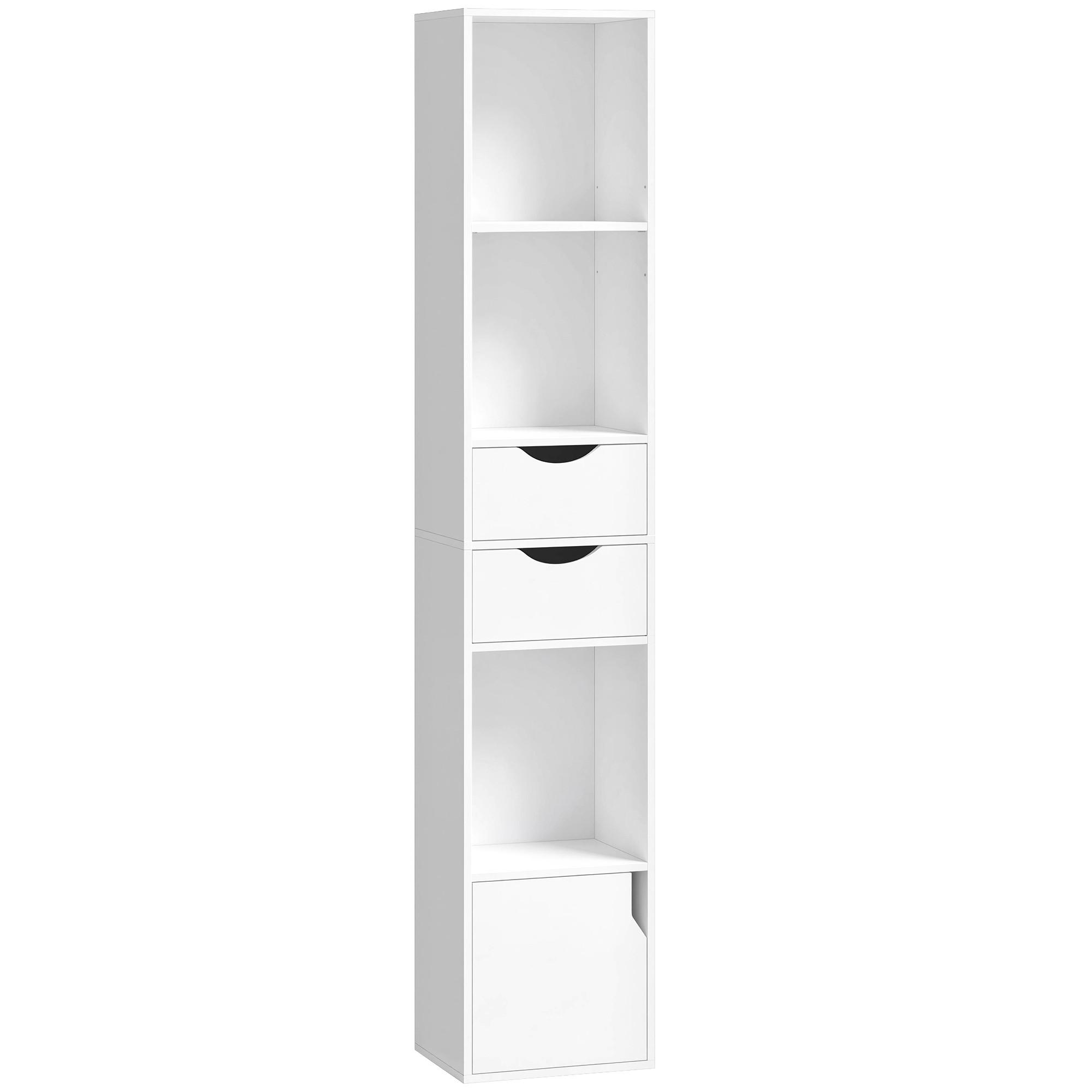 BÜCHERREGAL Spanplatte MDF Weiß - Weiß, Holzwerkstoff (24/158/30cm) - HOMCOM