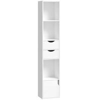 BÜCHERREGAL Spanplatte MDF Weiß - Weiß, Holzwerkstoff (24/158/30cm) - HOMCOM