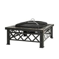 FEUERSCHALE, Schiefer, Stahl, Schwarz - Schwarz, Metall (76/47/76cm) - Outsunny