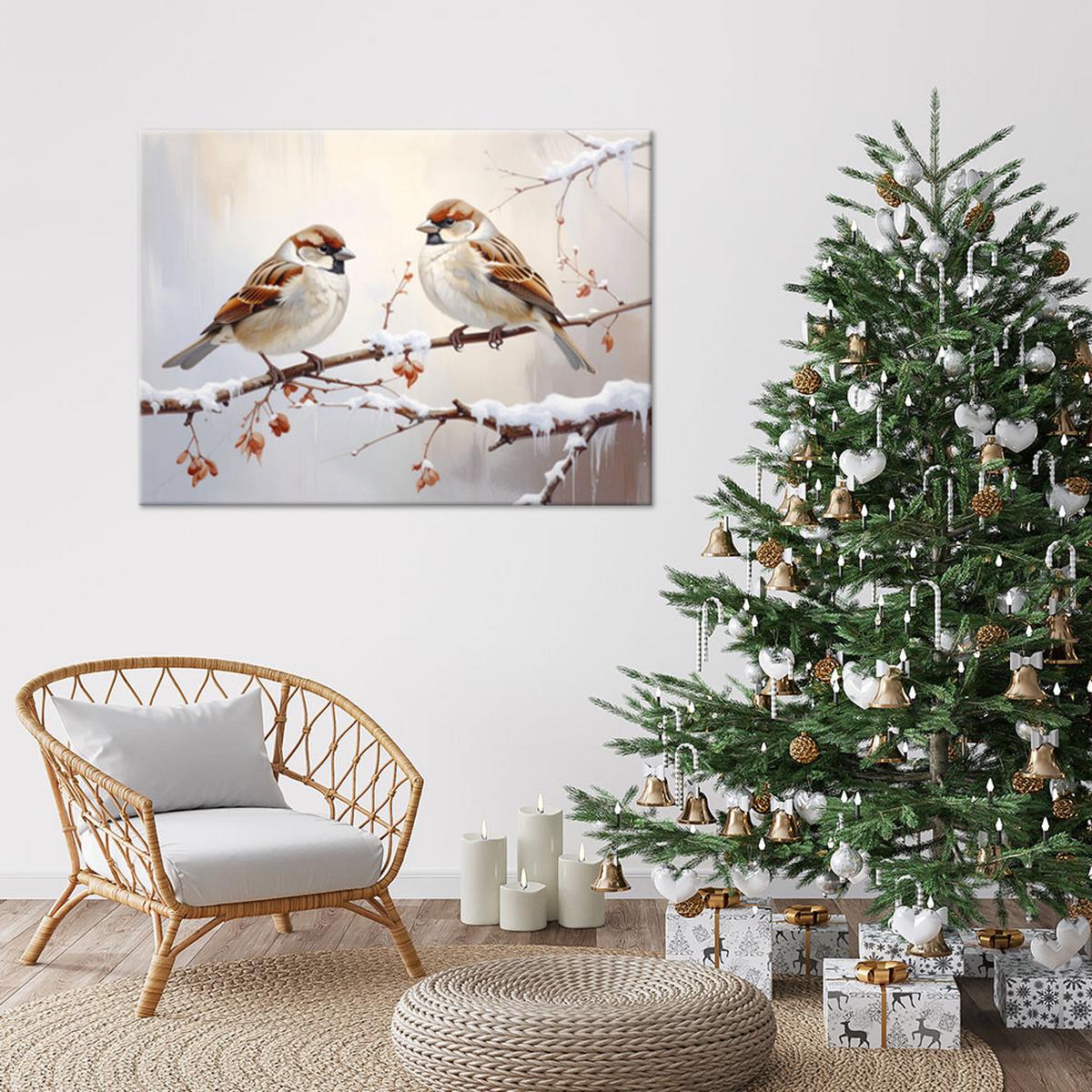 LEINWANDBILD Weihnachten 45x30cm - Grau, Textil (45/30cm) - Feeby