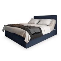 BOXBETT ASTOR 140x200 cm mit Matratze und Topper - Blau - Blau, Holz (140/200cm) - MASSENO