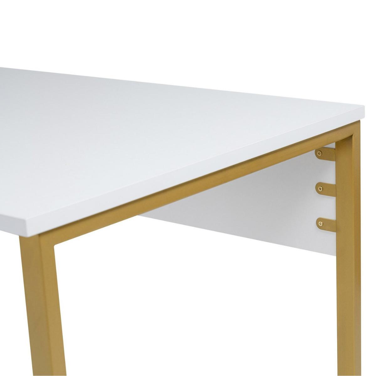 DOPPELSCHREIBTISCH - twin 240/60/74 cm - Goldfarben/Weiß, Holzwerkstoff (71/60/74cm) - Calicosy