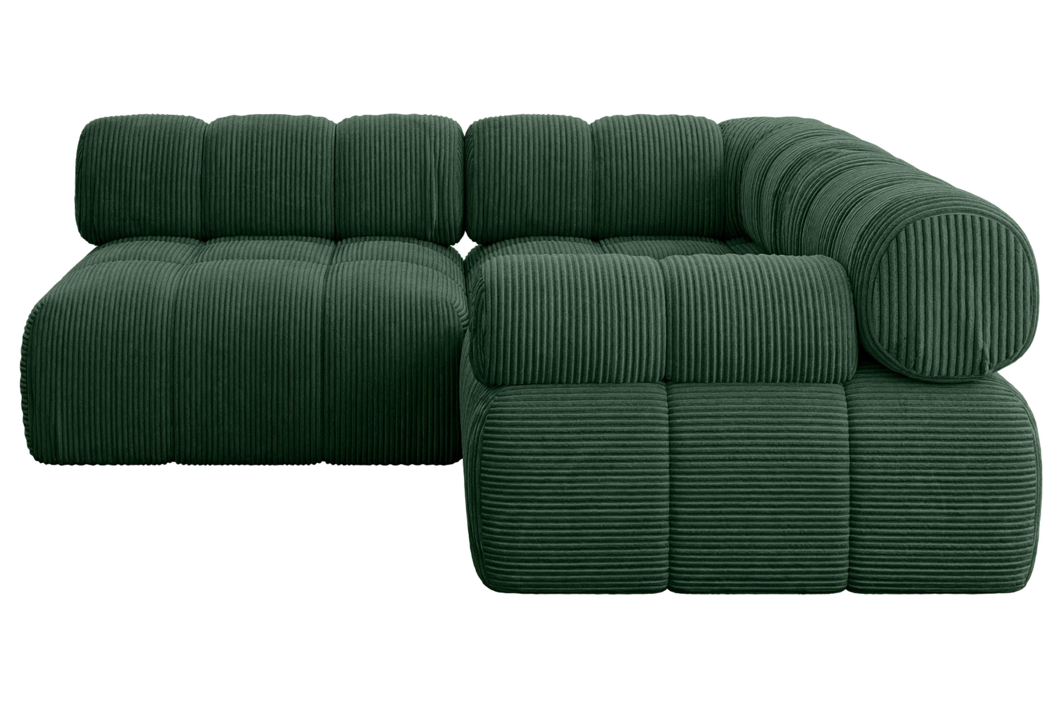 ECKSOFA modulares Sofa Mende-L1 - 190x190x70 cm Grün Cord - Grün, Holzwerkstoff/Textil (190/190cm) - ALTDECOR