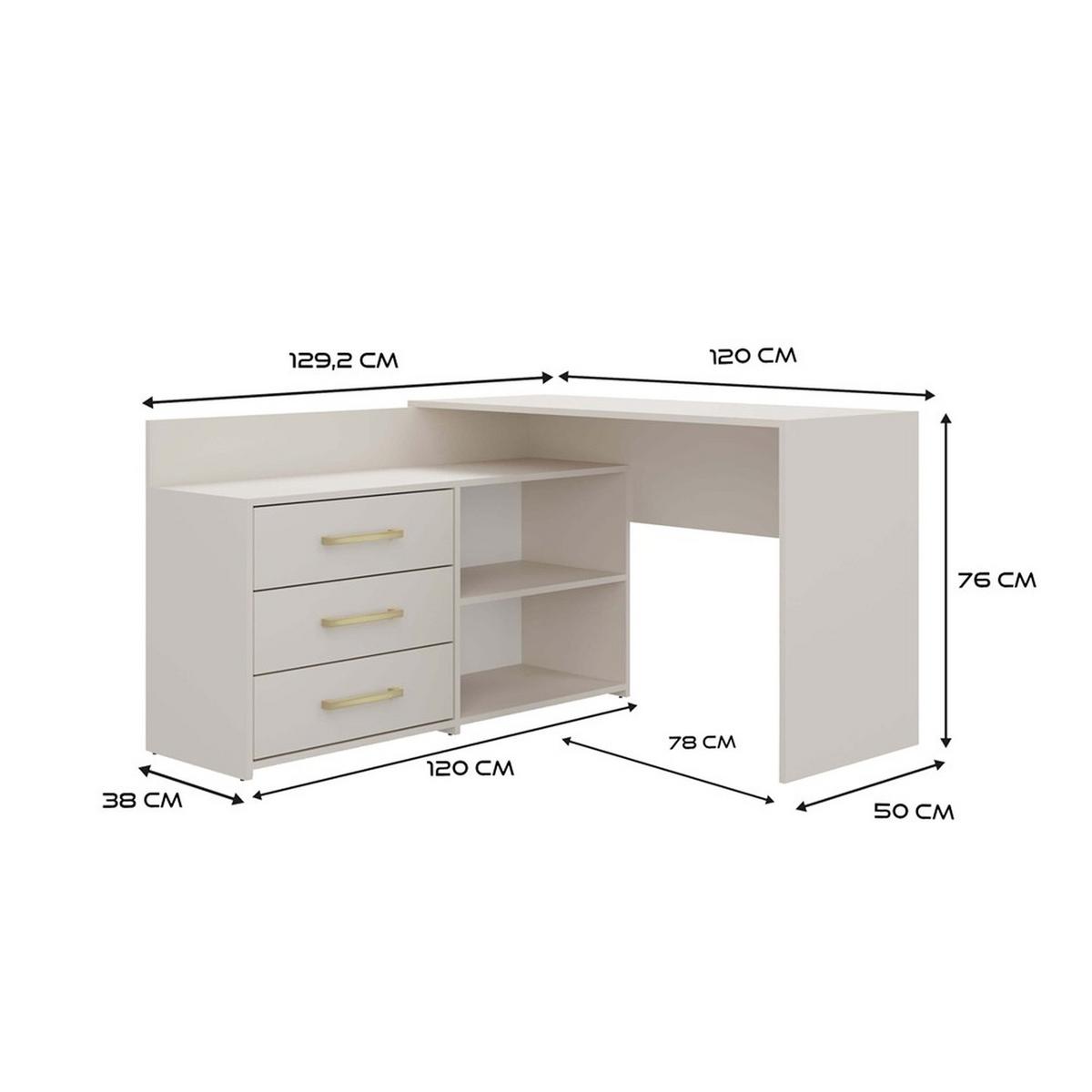 SCHREIBTISCH Kaschmir Beige 120/76/50 - Kaschmir, Holzwerkstoff (90/50/76cm) - RAUMHIRSCH FURNITURE