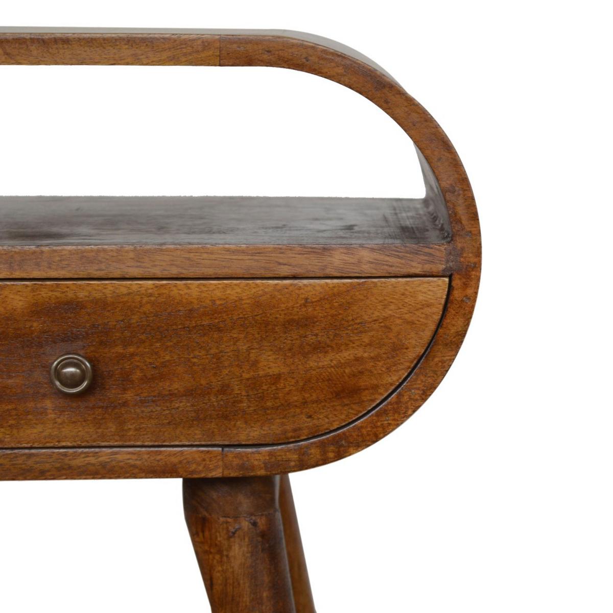 NACHTTISCH LUNA - Kastanienfarben/Messingfarben, Holz/Metall (45/54/35cm) - Artisan Furniture