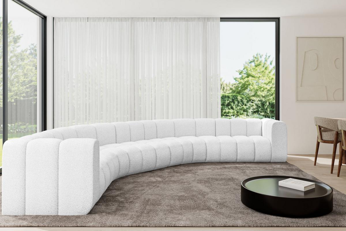 WOHNLANDSCHAFT modulares Sofa Lazro-U1 - 373x373x70 cm Weiß - Weiß, Holzwerkstoff/Textil (373/70/373cm) - ALTDECOR