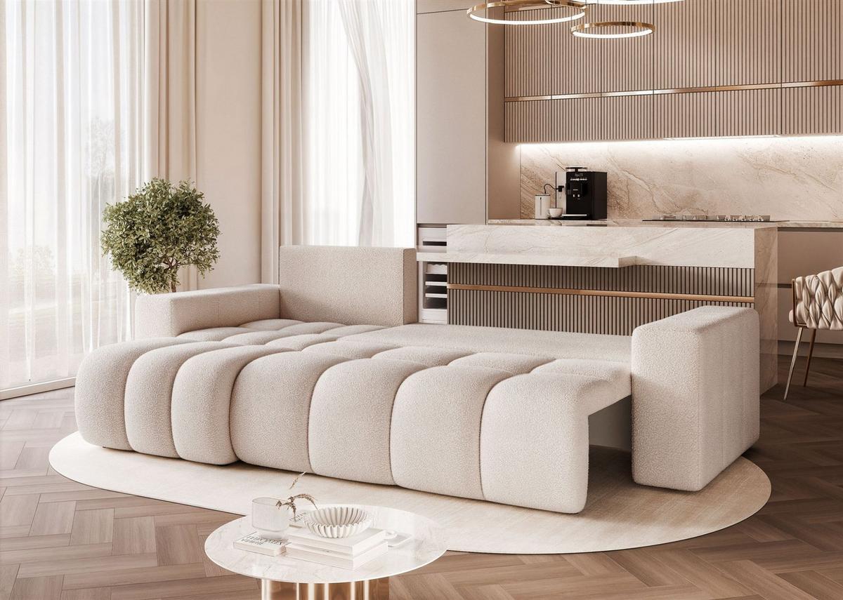 ECKSOFA Anabel Mit Schlaffunktion - Creme, Holzwerkstoff/Textil (248/145cm) - Fun Möbel