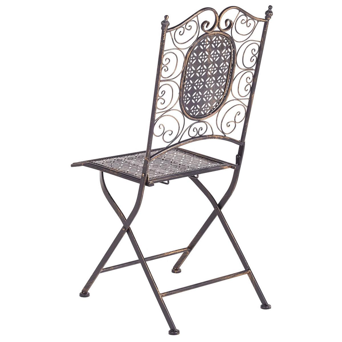 GARTENSTUHL 2er-Set Metall schwarz Bormio - Schwarz, Metall (40/93/60cm) - Beliani