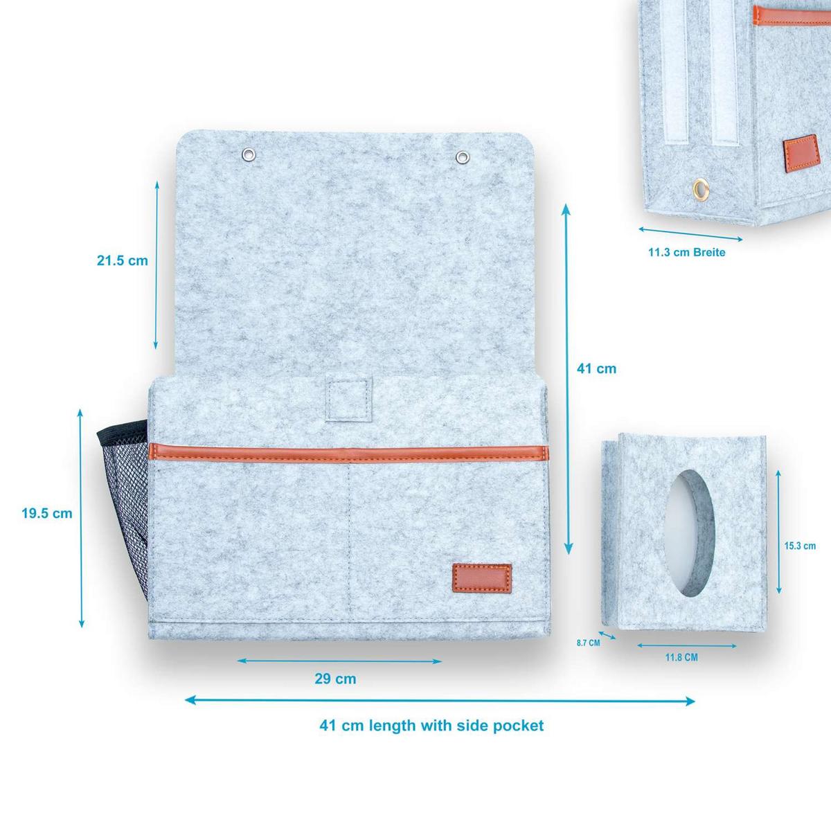 SOFA TASCHE - Hellgrau, Textil (11.3/19.5/41cm) - Intirilife