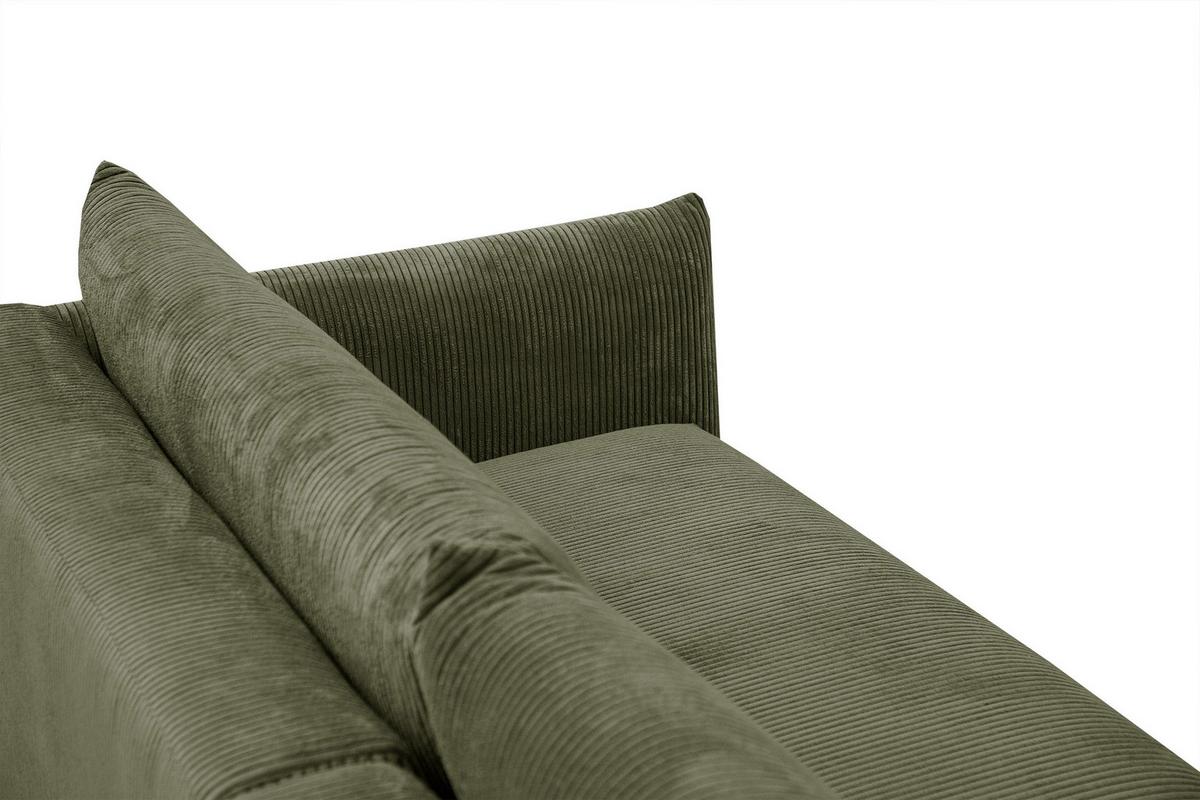 ECKSOFA TAUER 5-Sitzer, olivgrün - Schwarz/Olivgrün, Holzwerkstoff/Kunststoff (174/292cm) - Wozimo