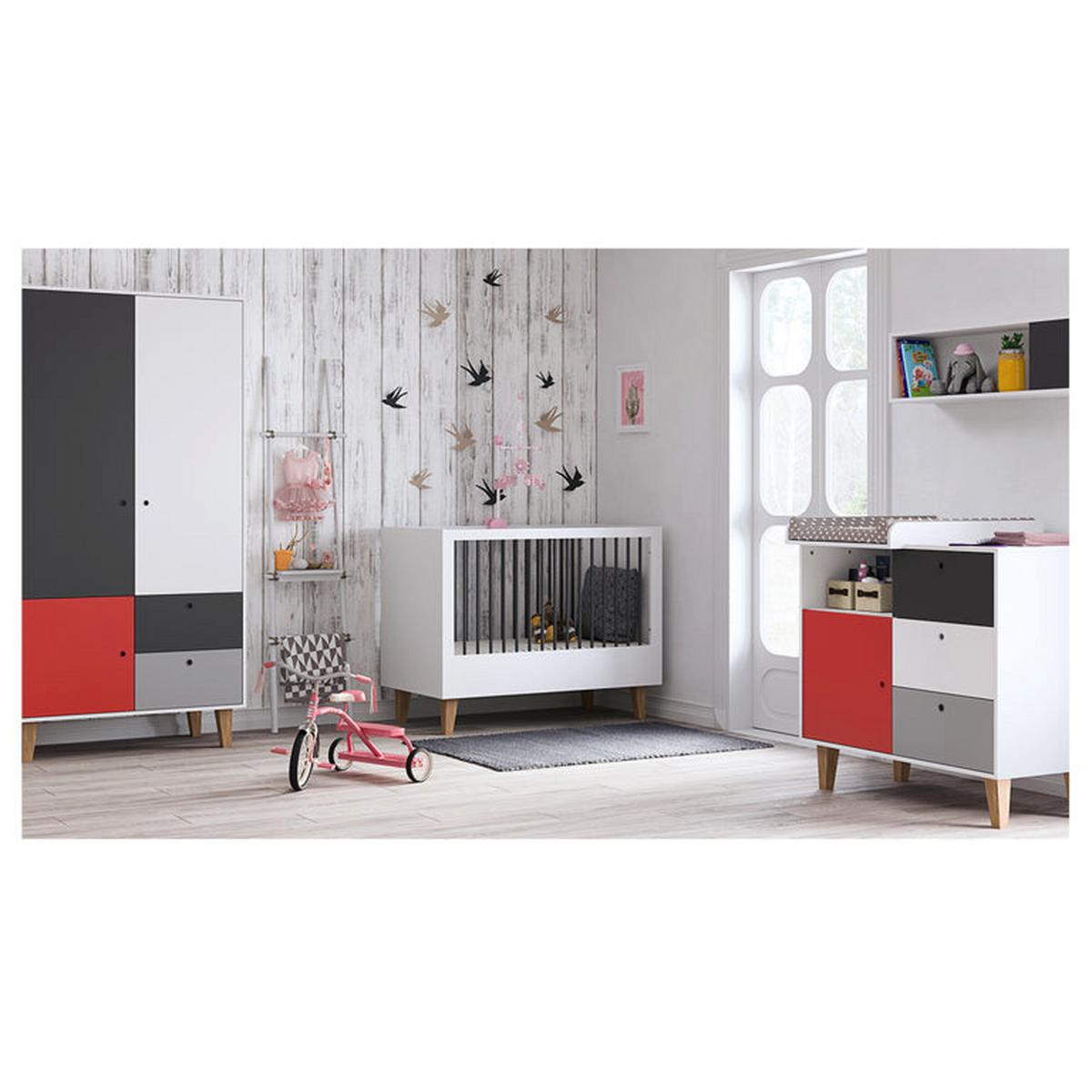 BABYZIMMER 3-teilig Concept rot - Rot, Holzwerkstoff (144.5/97/75cm) - Petits-meubles