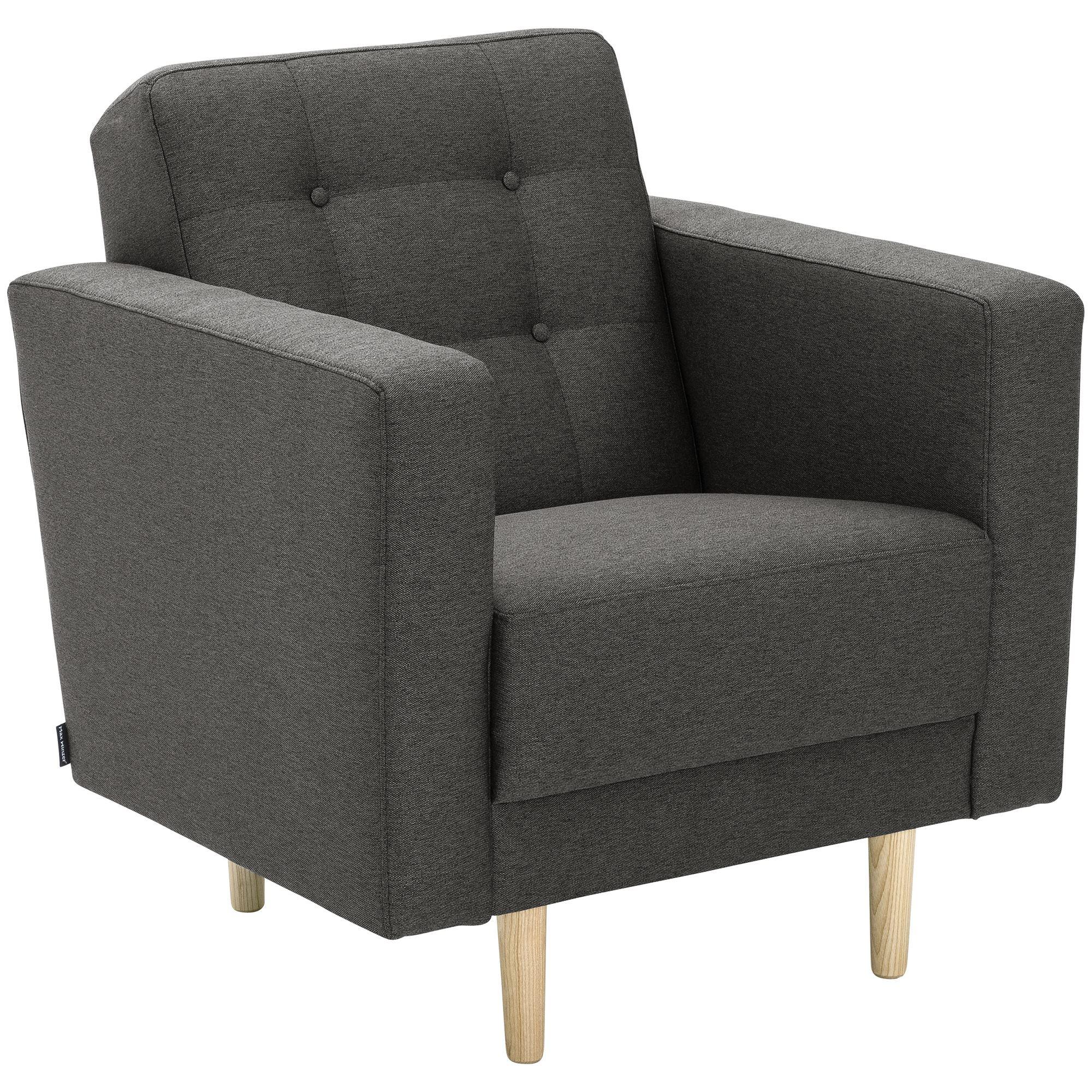 POLSTERSESSEL Kazia Flachgewebe anthrazit - Anthrazit, Kunststoff (75/81/83cm) - 58aufmkessel
