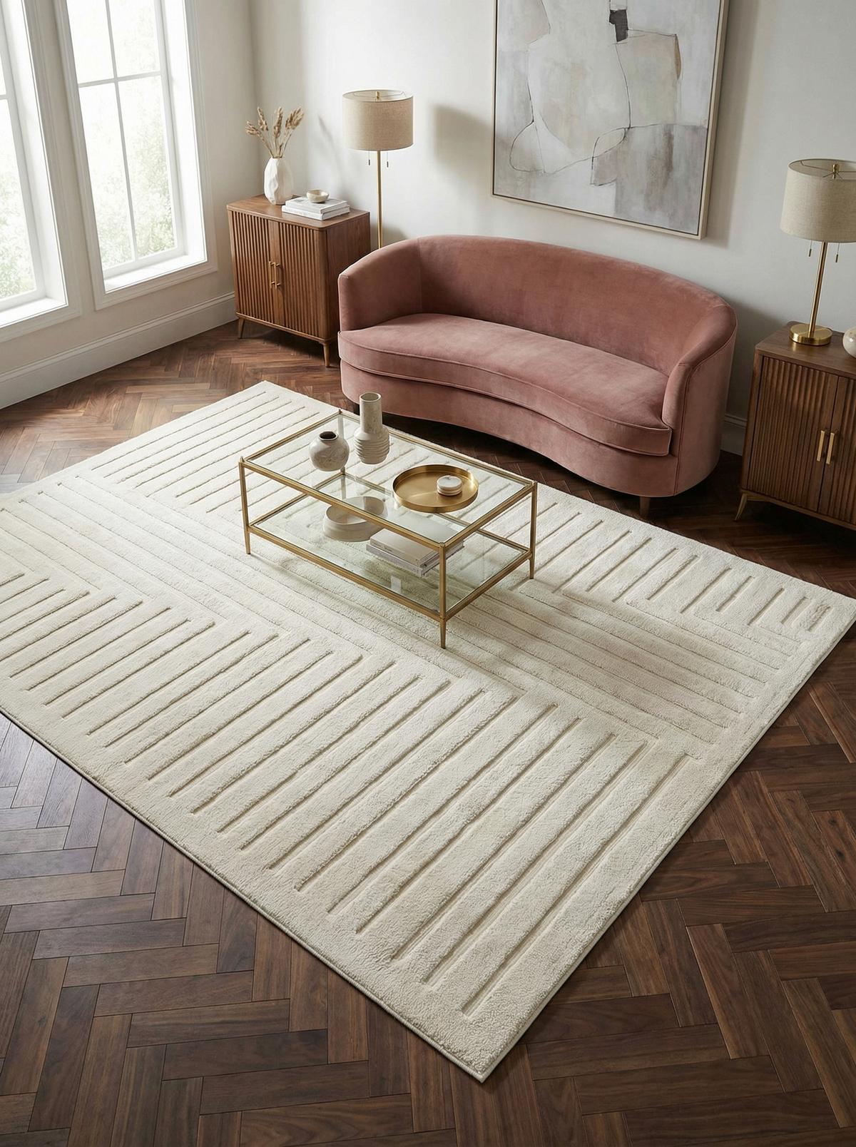 TEPPICH EDEN-Lazonby, geometrisch, Elfenbein, 200 x 290 cm - Champagner, Textil (200/290cm) - KADIMA DESIGN
