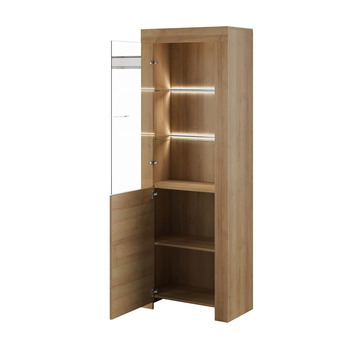 VITRINE in Eichefarben - Eichefarben, Holzwerkstoff (70/197/37cm) - MASSENO