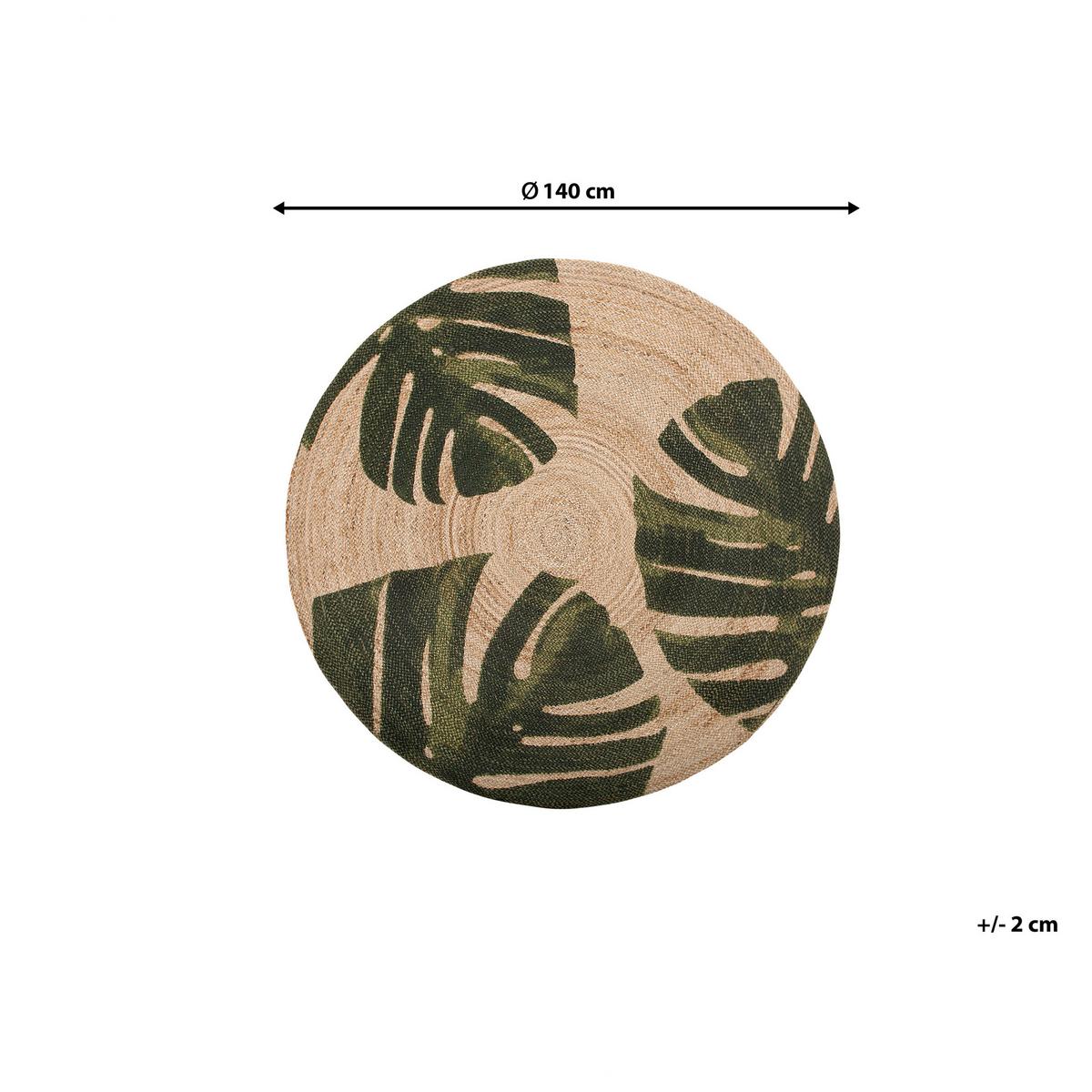 TEPPICH geflochten Incik 140/140 cm - Beige, Naturmaterialien (140/140cm) - Beliani
