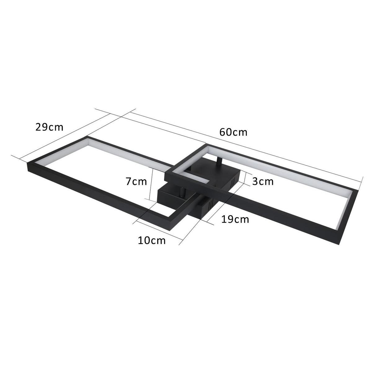 LED-DECKENLEUCHTE Kranzmarck 29/7/60 cm - Schwarz, Metall (60/29/7cm) - ZMH