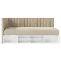 JUGENDBETT Ventrio Graubeige Easy-Clean-Samtbezug 90x200 cm - Taupe, Holz/Textil (90/200cm) - Selsey