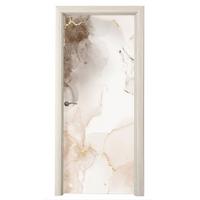 TÜRAUFKLEBER Marmor - Braun - Linie Room Decor 85x205 cm - Türtapete - Champagner, Kunststoff (85/0.1cm) - MuchoWow