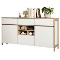 SIDEBOARD weiß und Eiche, Kommode skandinavisch 164 x 85 cm mit Soft-Close-Funktion - Eichefarben/Weiß, Holzwerkstoff/Metall (164/85/39cm) - Furn.Design