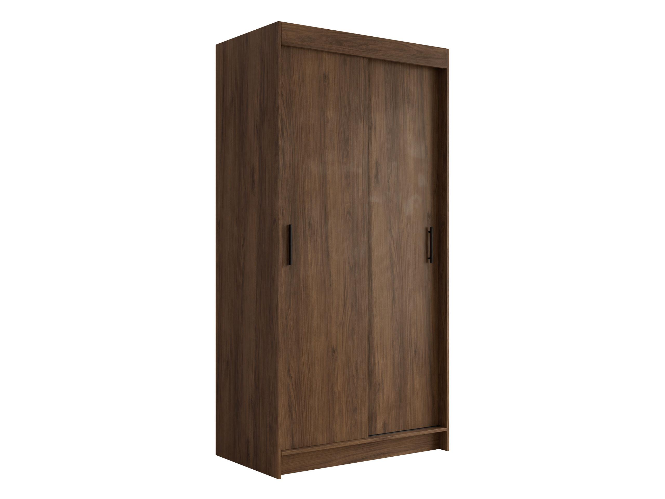 SCHIEBETÜRENSCHRANK Infinity I 100 - Nussbaumfarben/Schwarz, Holzwerkstoff/Kunststoff (100/200/58cm) - MIRJAN24