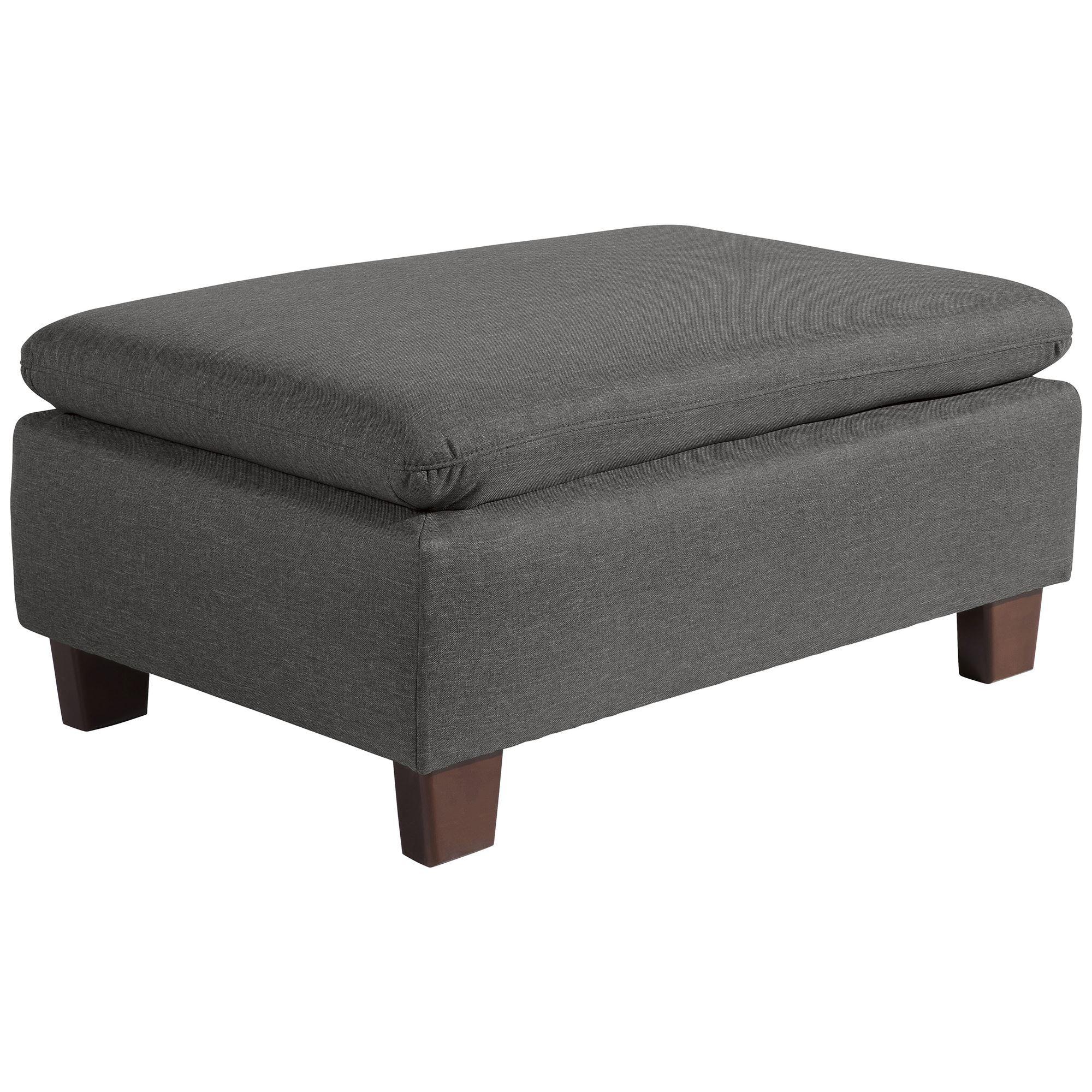 POLSTERHOCKER Kaylil Flachgewebe anthrazit - Anthrazit, Kunststoff (90/43/60cm) - 58aufmkessel