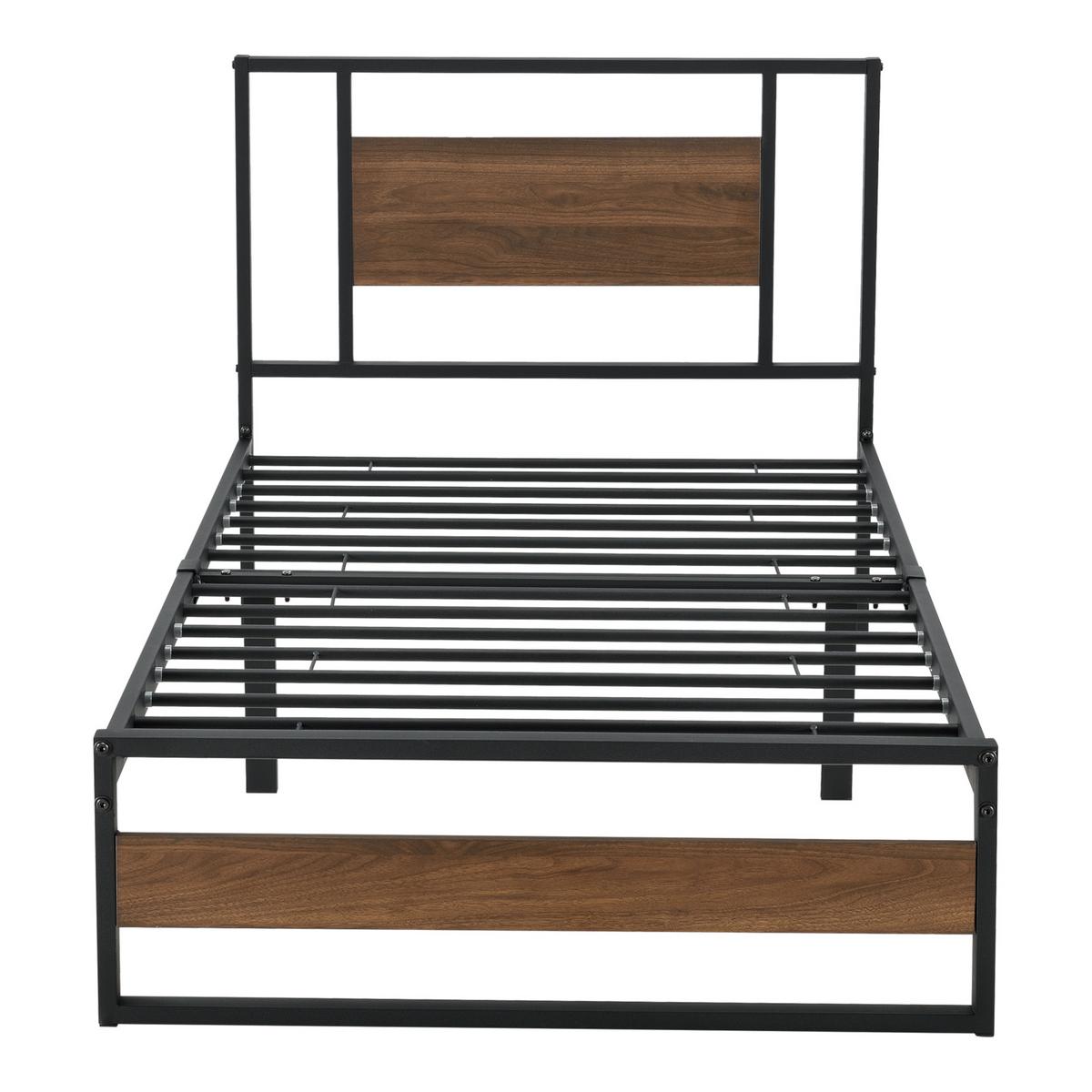 METALLBETT Villach - Schwarz, Metall (90/200cm) - [en.casa]